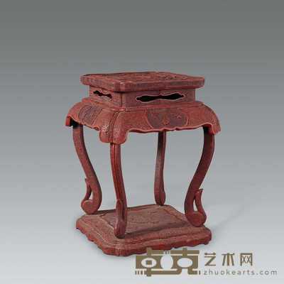 清中期 剔红漆方几 高43.5cm